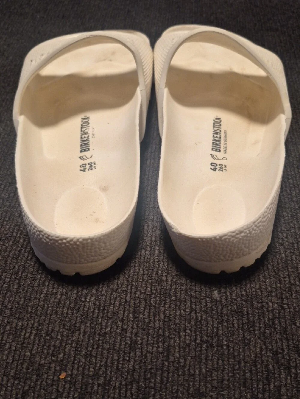 Birkenstock White Men's EVA Slide Sandals with Embossed Logo